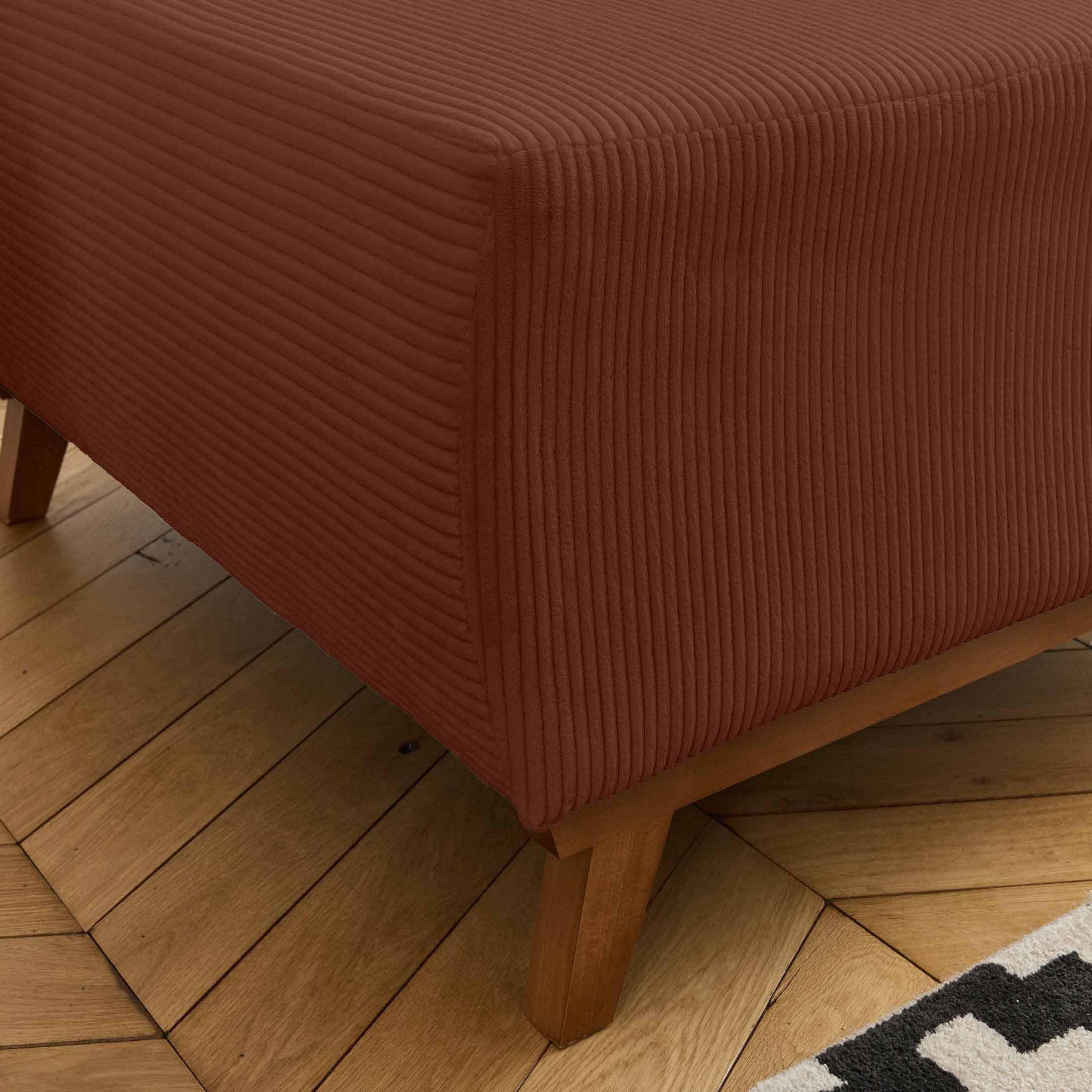 Voir la diapositive 3 : BEST MOBILIER Cristal - pouf modulable - 95 cm - en velours côtelé