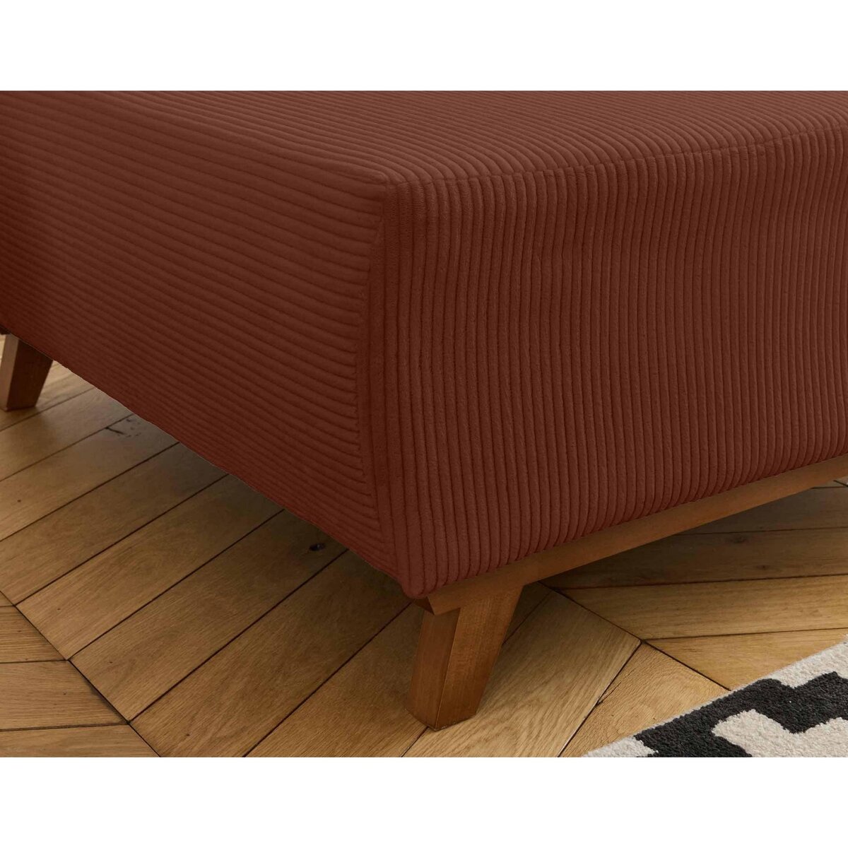 BEST MOBILIER Cristal - pouf modulable - 95 cm - en velours côtelé