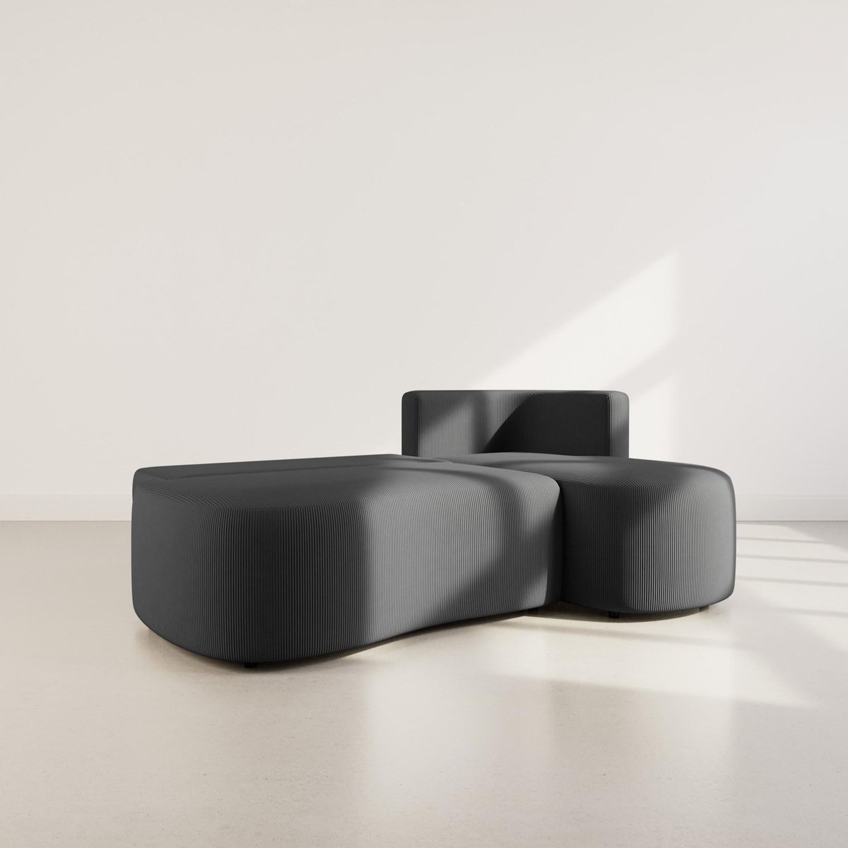 LISA DESIGN Mahina - canapé d'angle droit 4 places convertible avec coffre en velours côtelé