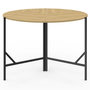Voir la diapositive 2 : ID MARKET Table à manger pliante ronde YAEL 4 personnes bois et noir design industriel 110 cm