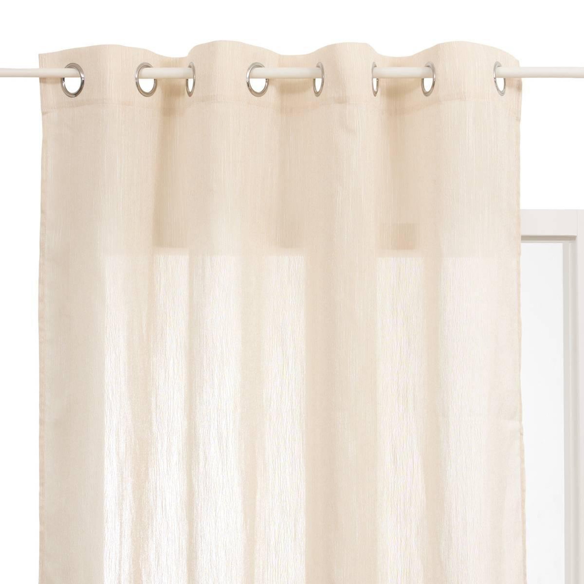 Voir la diapositive 3 : ATMOSPHERA Rideau voilage à œillets  teor  140x240cm beige lin