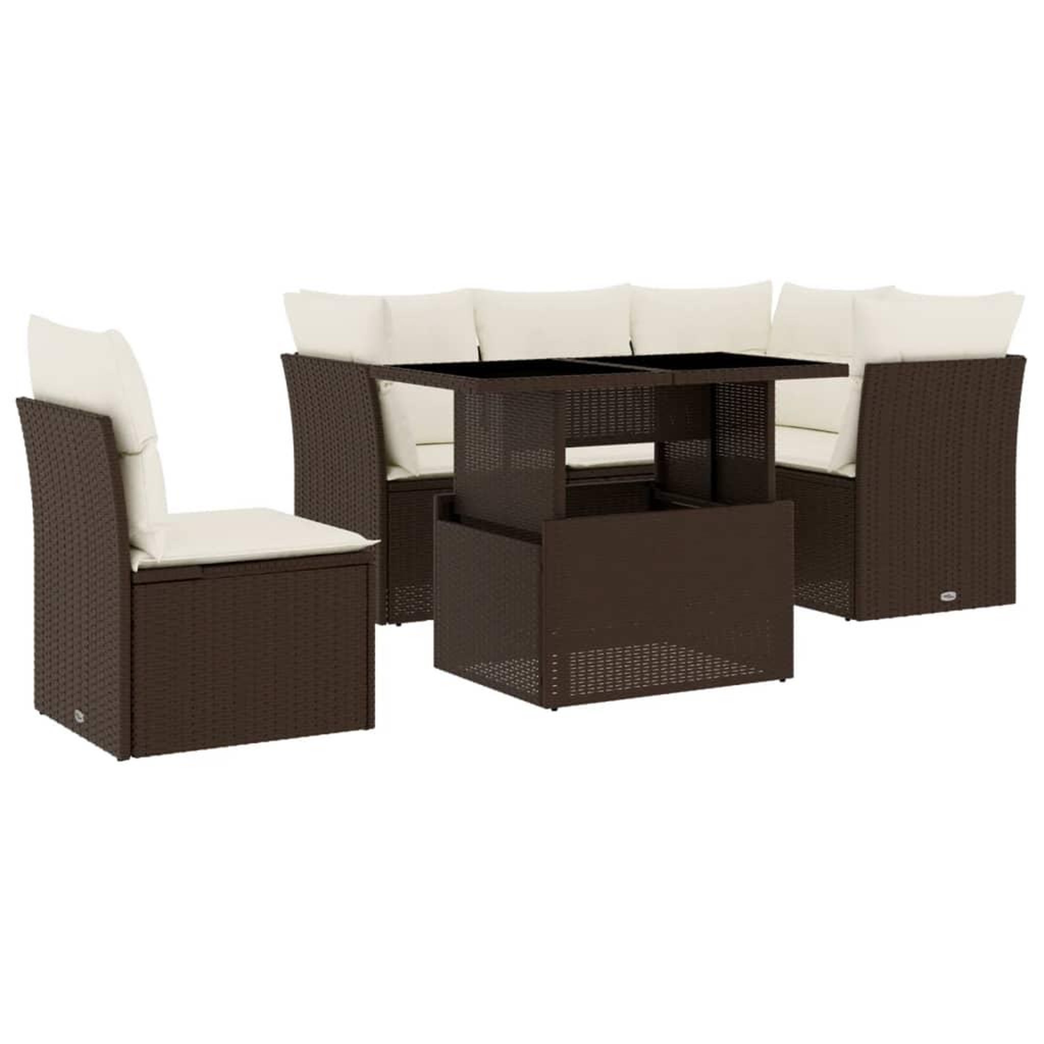 Voir la diapositive 2 : VIDAXL Salon de jardin avec coussins 6 pcs marron resine tressee
