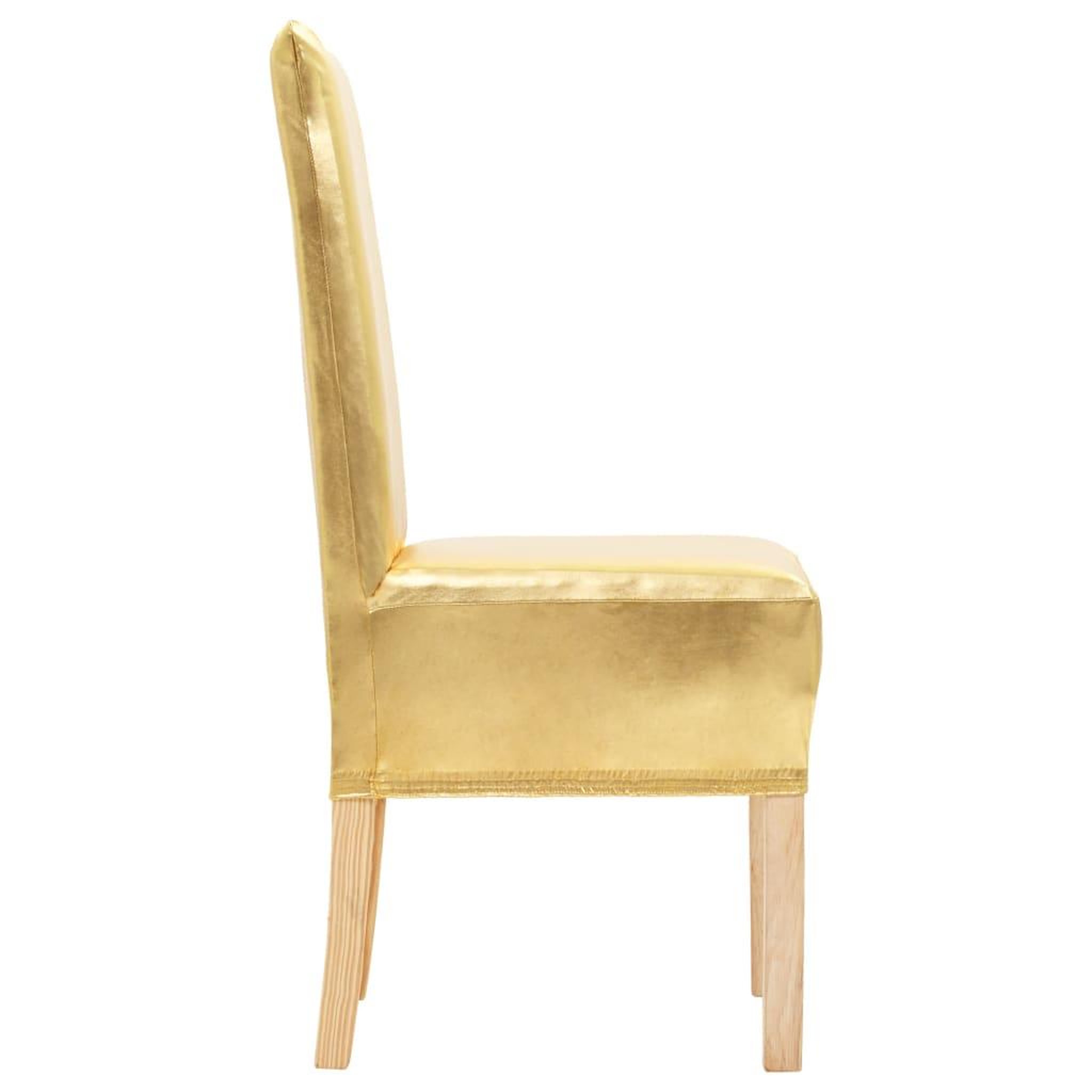 Voir la diapositive 3 : VIDAXL Housses extensibles de chaise droite 6 pcs Dore