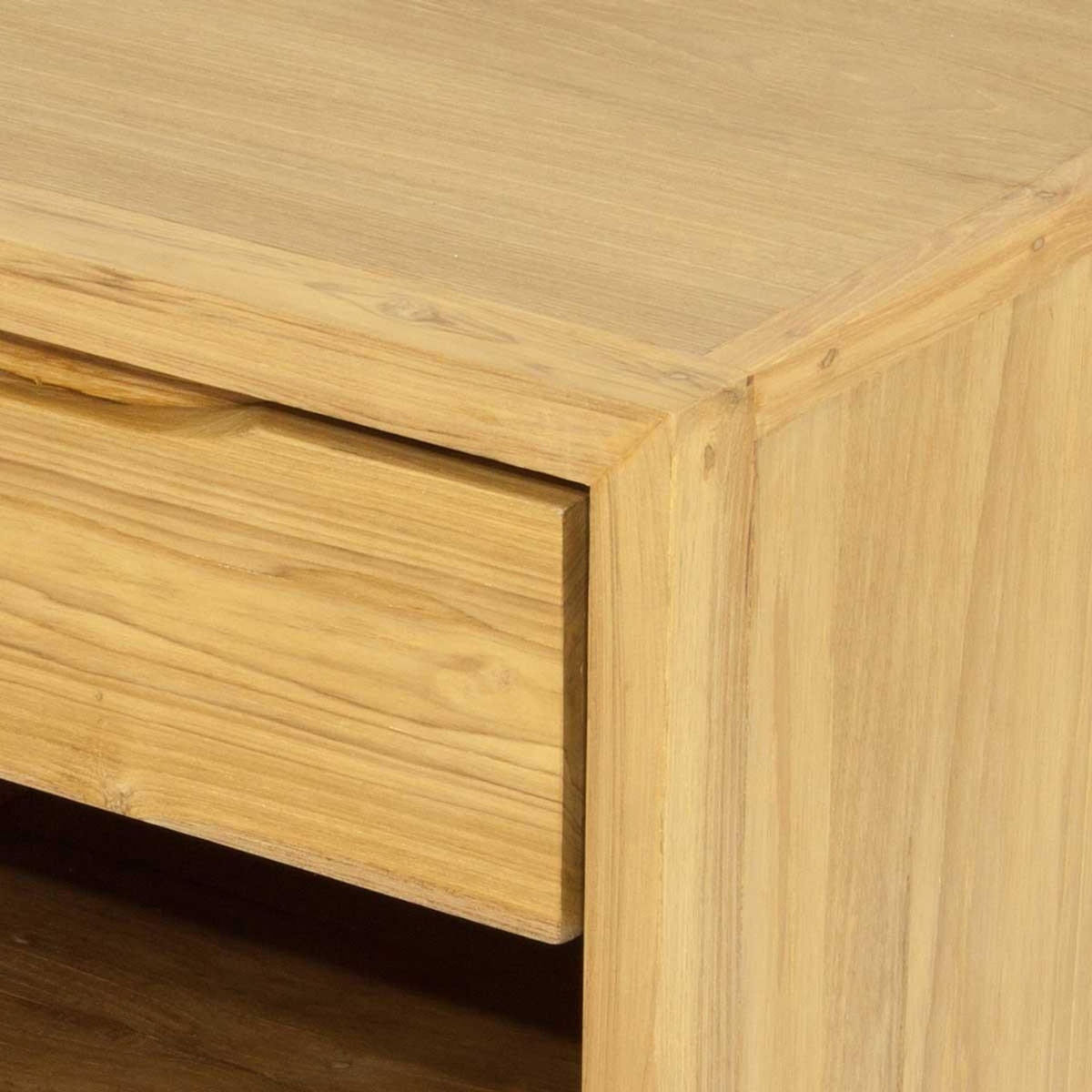 Paris Prix Table de Chevet 1 Tiroir  Fitees  50cm Naturel