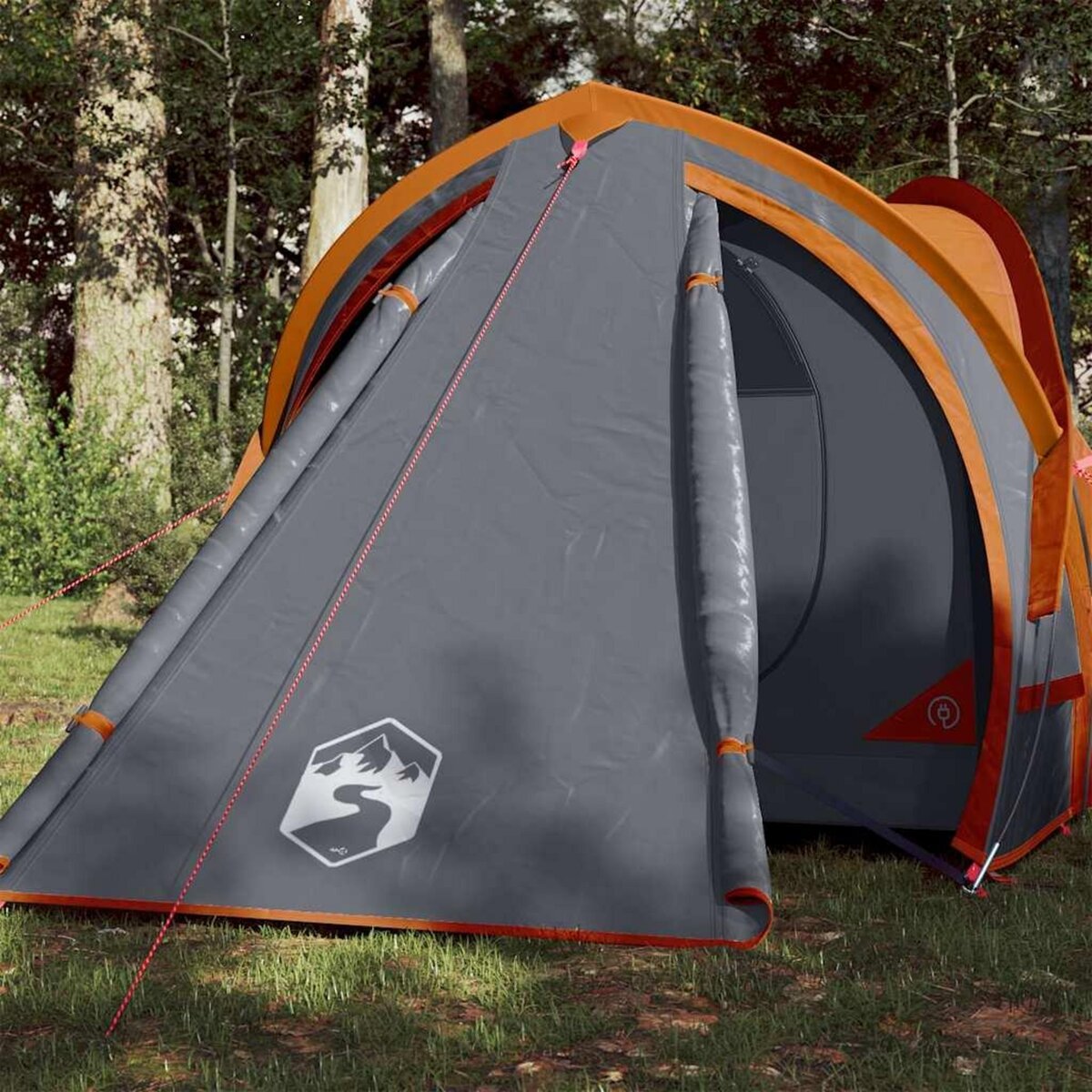 VIDAXL Tente de camping a dome 2 personnes gris et orange impermeable