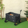 Voir la diapositive 4 : OUTSUNNY Chariot de jardin pliable 155L - chariot de transport - chariot de plage max 100Kg - noir