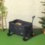 Voir la diapositive 4 : OUTSUNNY Chariot de jardin pliable 155L - chariot de transport - chariot de plage max 100Kg - noir
