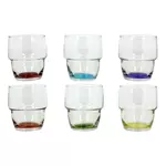 Lot de 6 gobelets en verre 28 cl GALATA fond coloré. Coloris disponibles : Transparent