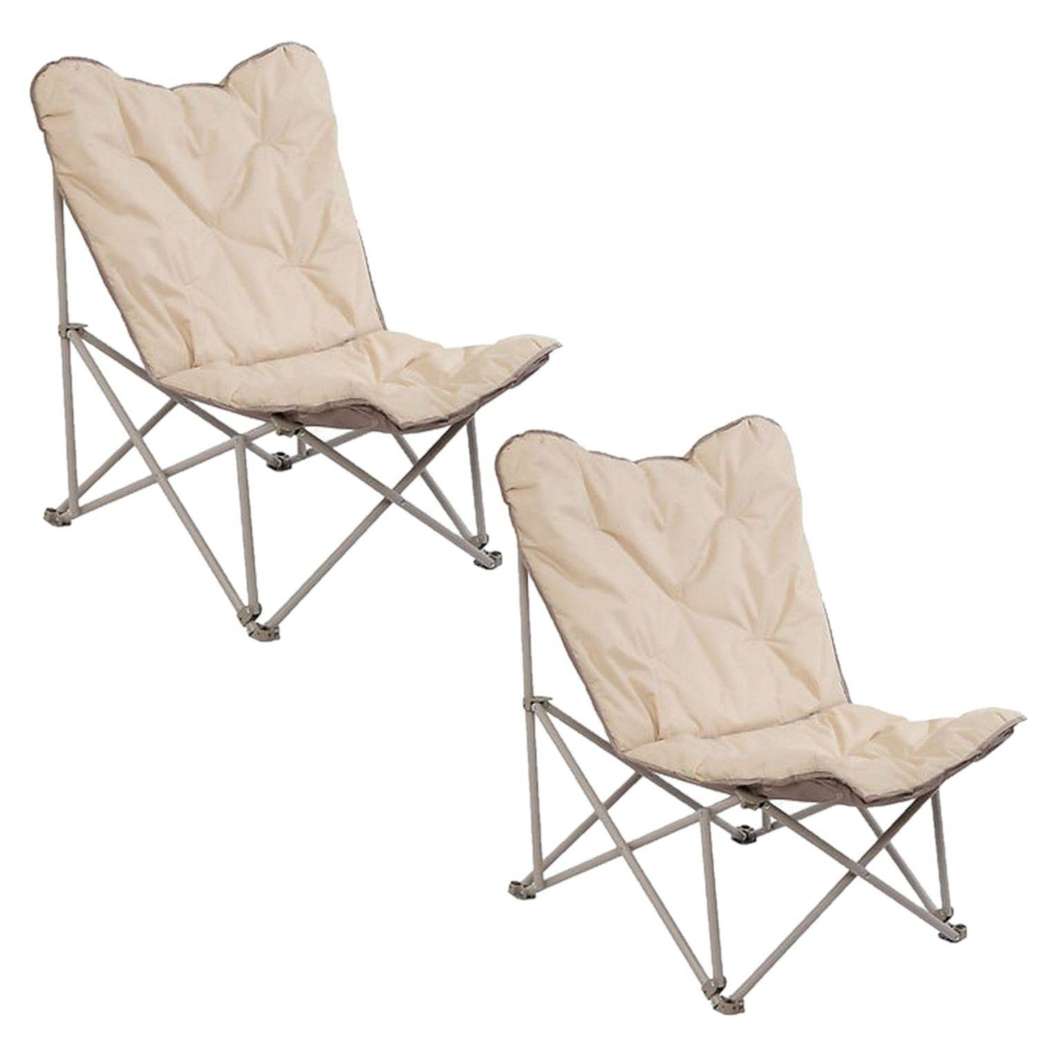 Voir la diapositive 1 : TOILINUX Lot de 2 fauteuils de camping pliants matelassés