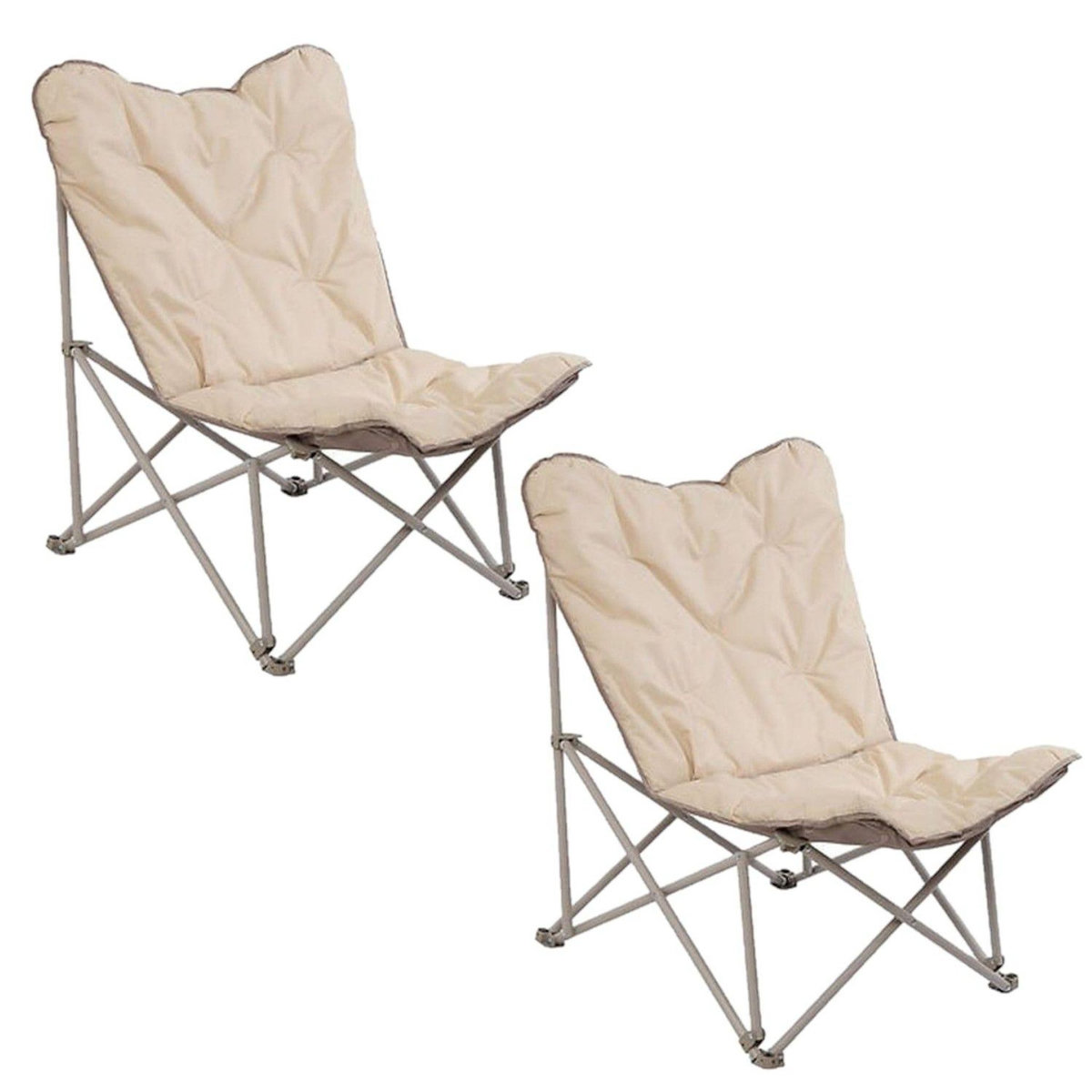 TOILINUX Lot de 2 fauteuils de camping pliants matelassés