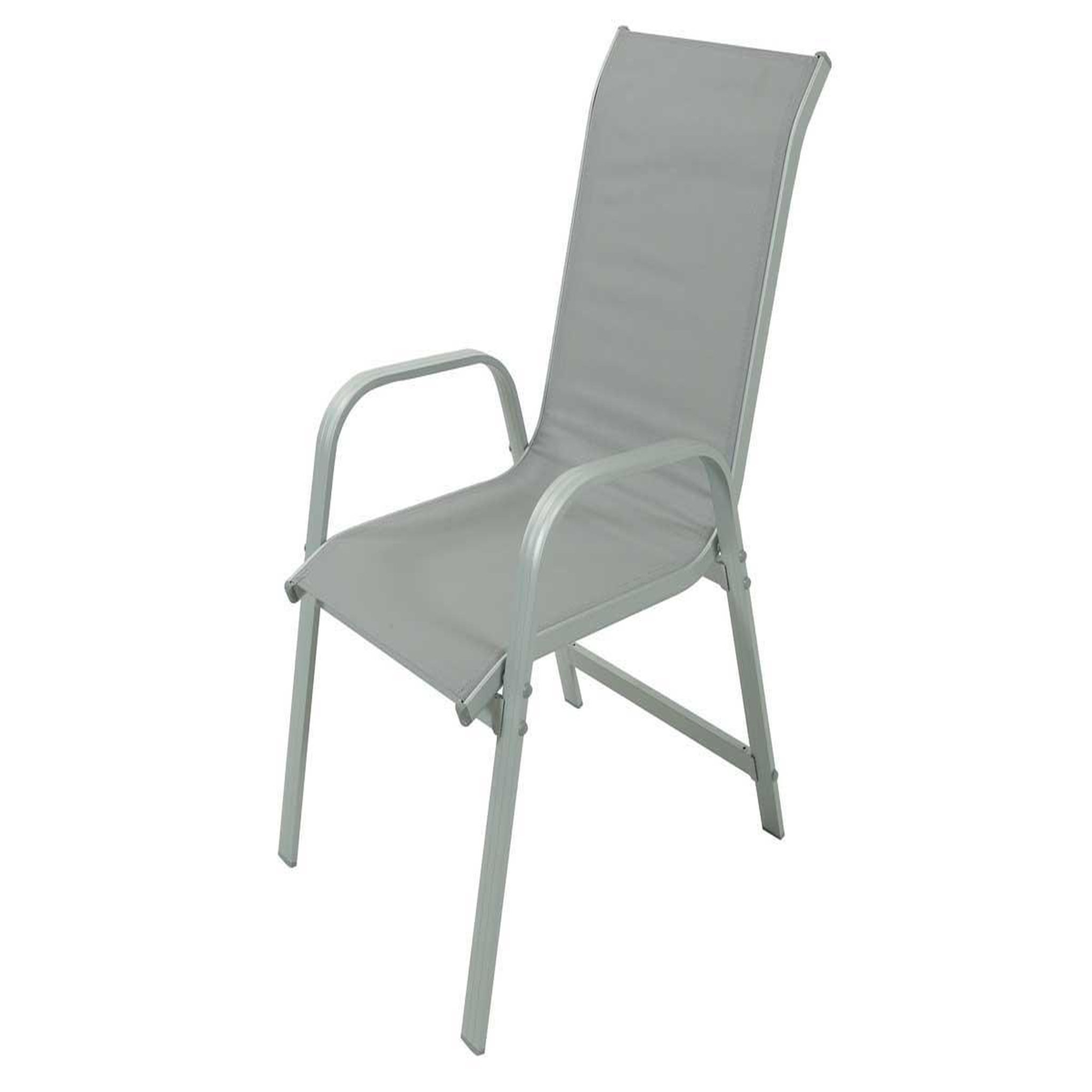 Voir la diapositive 2 : Habitat et Jardin Fauteuil jardin alu/textilène  porto  - phoenix - gris clair - lot de 2