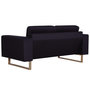 Voir la diapositive 4 : VIDAXL Canape a 2 places Tissu Noir