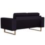 Voir la diapositive 4 : VIDAXL Canape a 2 places Tissu Noir
