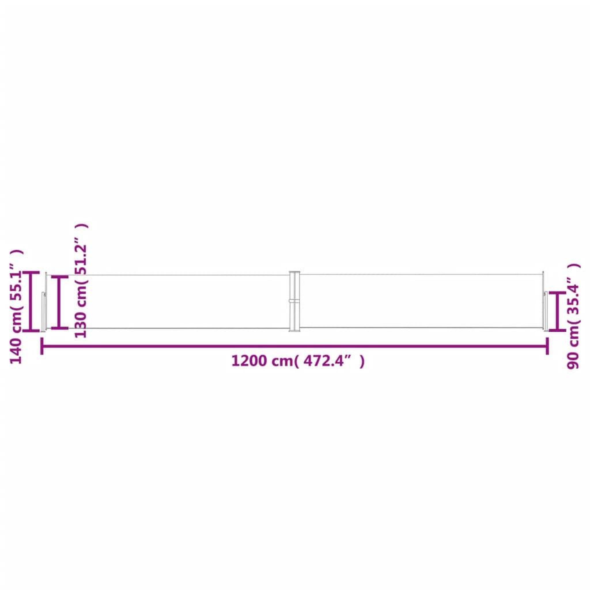 Voir la diapositive 6 : VIDAXL Auvent lateral retractable de patio 140x1200 cm Rouge