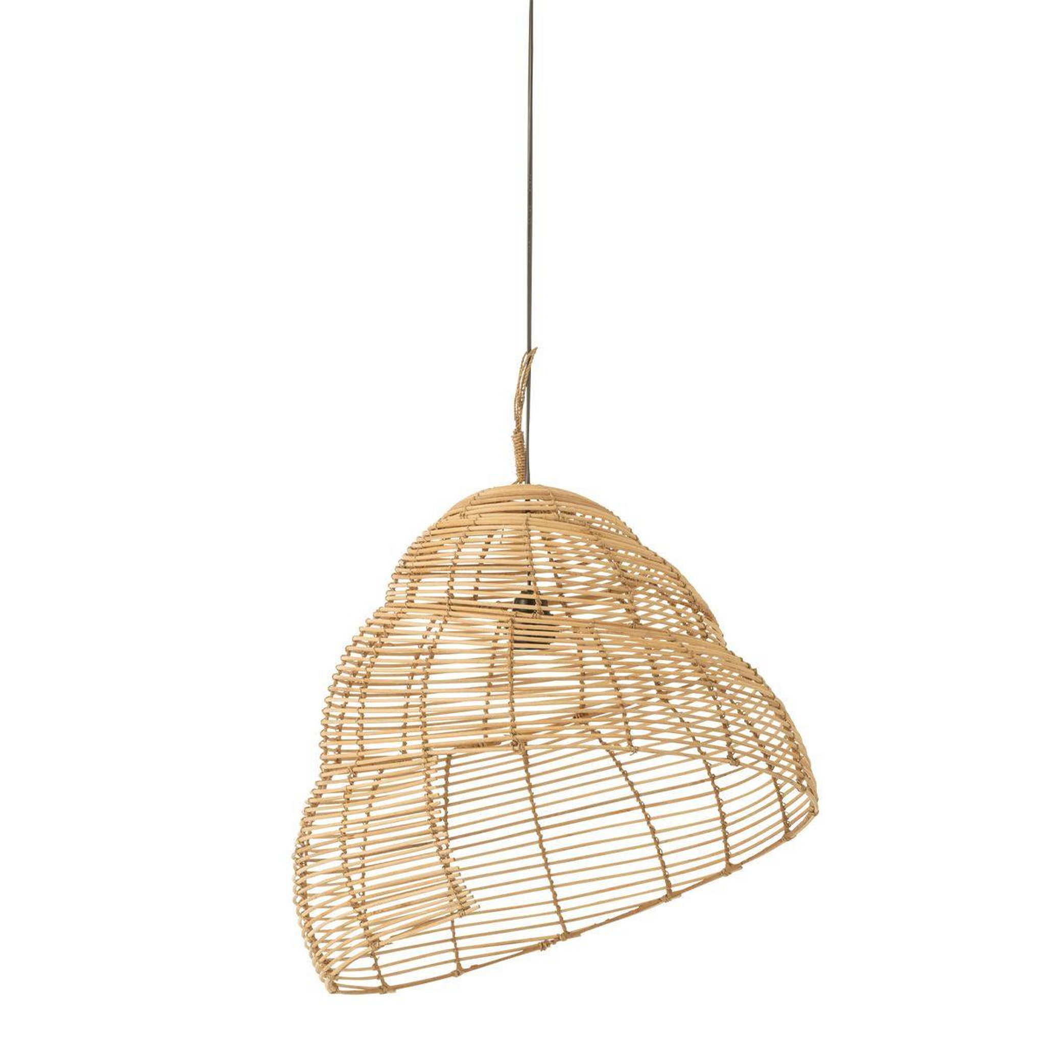 Voir la diapositive 1 : J-LINE Lampe suspension bambou  escargot  55cm naturel