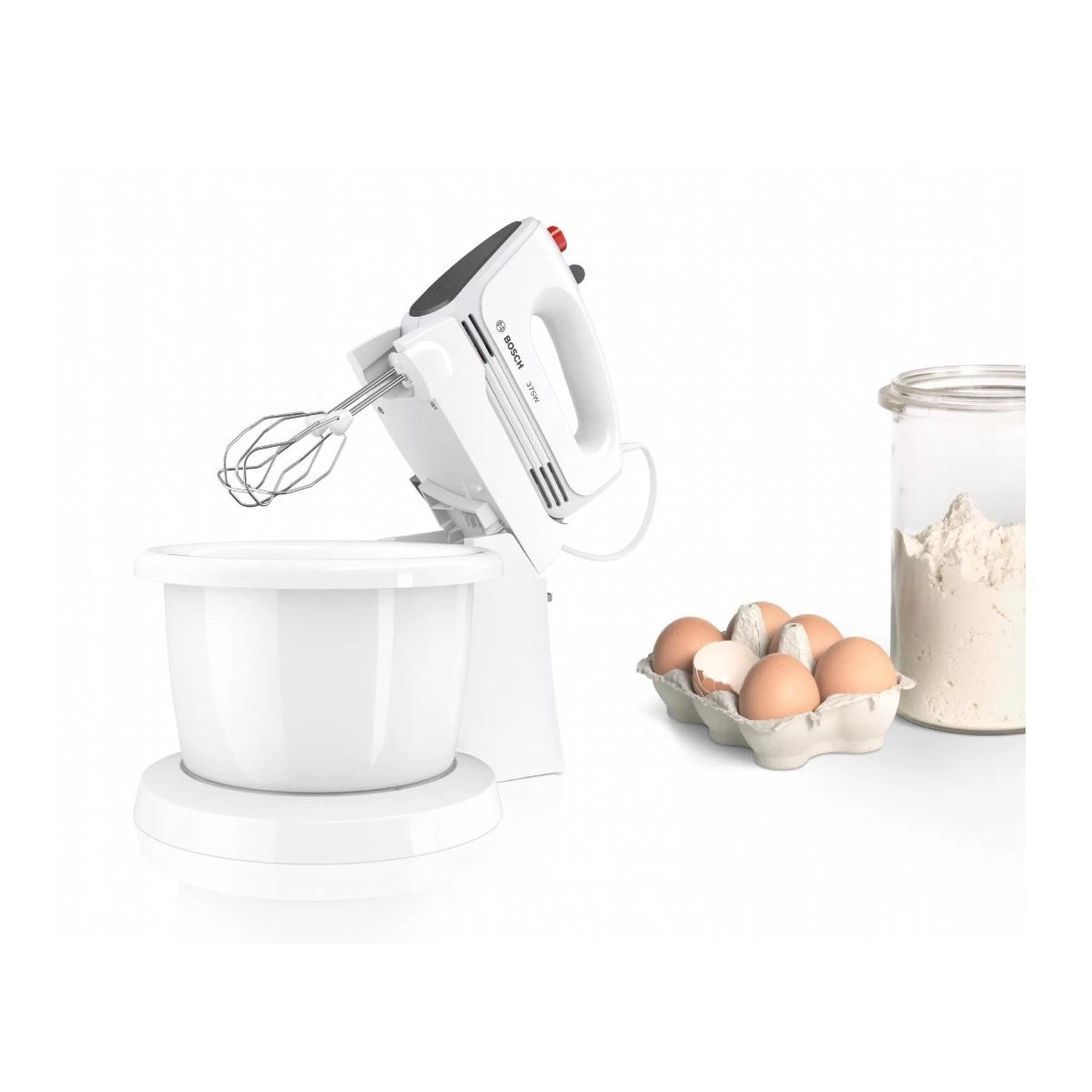 Voir la diapositive 2 : BOSCH Batteur électrique 375w blanc - mfq2600g