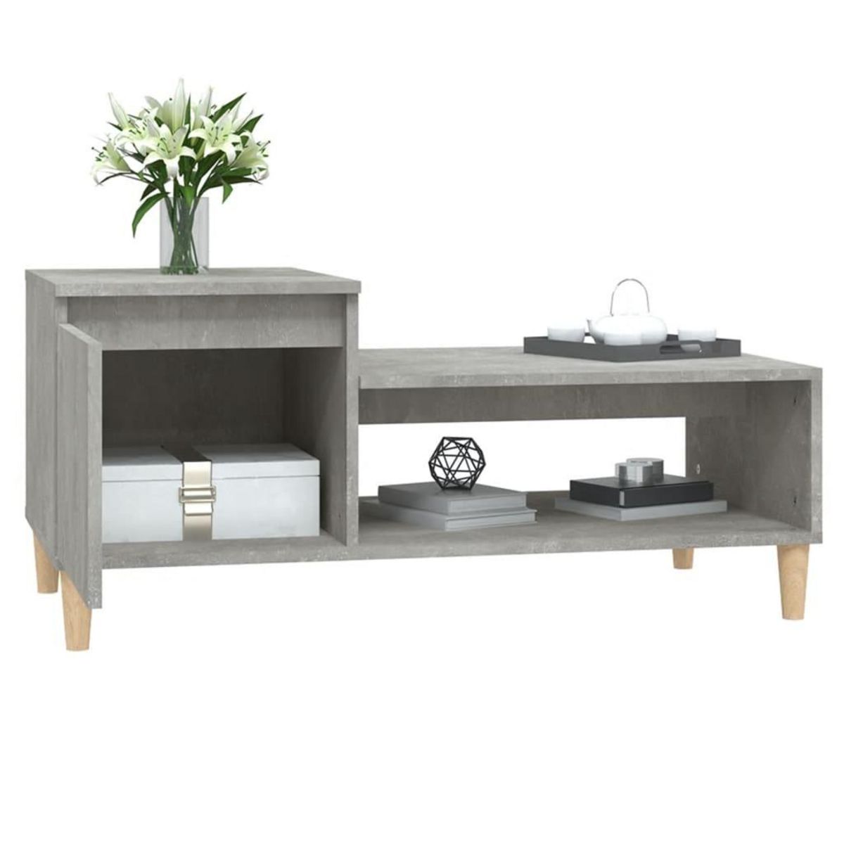 VIDAXL Table basse Gris beton 100x50x45 cm Bois d'ingenierie