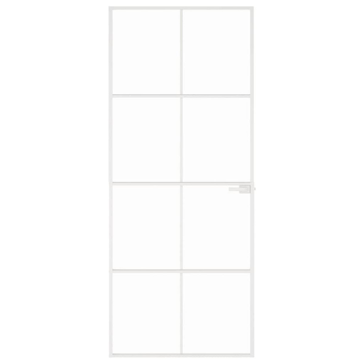 VIDAXL Porte d'interieur Blanc 83x201,5 cm Trempe verre aluminium fin