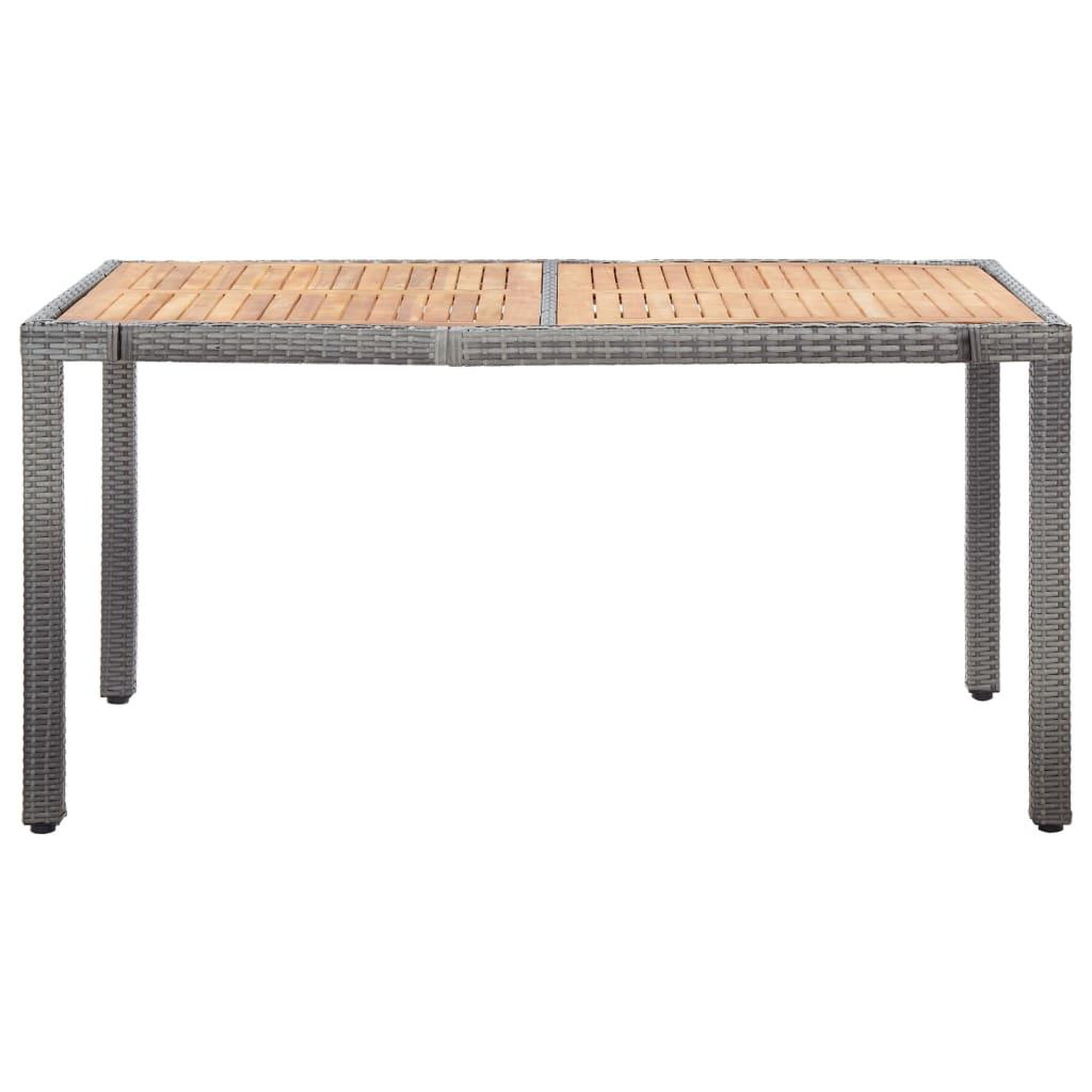 Voir la diapositive 3 : VIDAXL Ensemble a manger de jardin 7 pcs coussins Resine tressee Gris