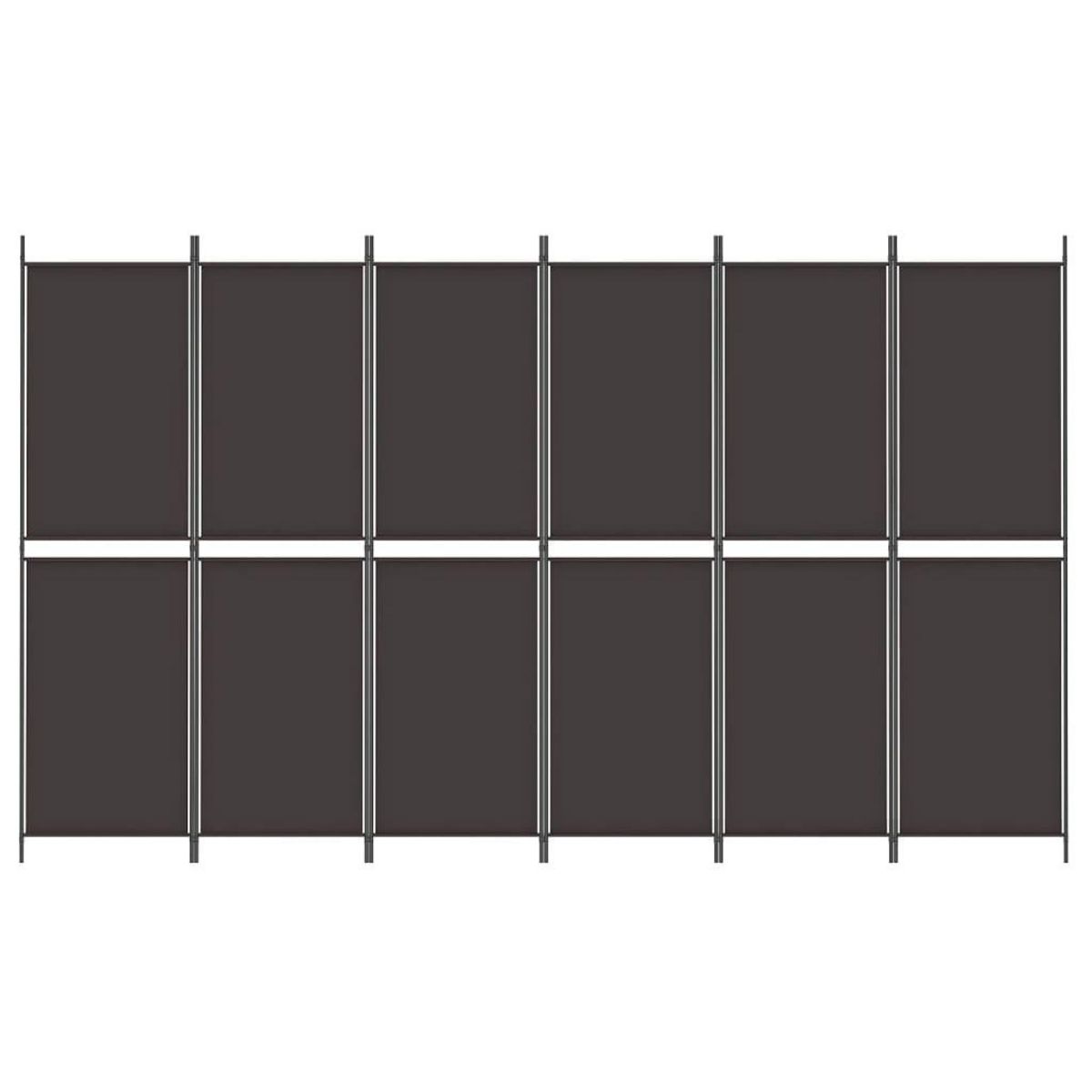 VIDAXL Cloison de separation 6 panneaux Marron 300x180 cm Tissu