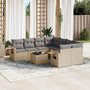 Voir la diapositive 1 : VIDAXL Salon de jardin avec coussins 9 pcs beige resine tressee