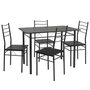 Voir la diapositive 1 : VS VENTA-STOCK Ensemble de Table et 4 chaises Lima pour Salle à Manger Noir/Gris