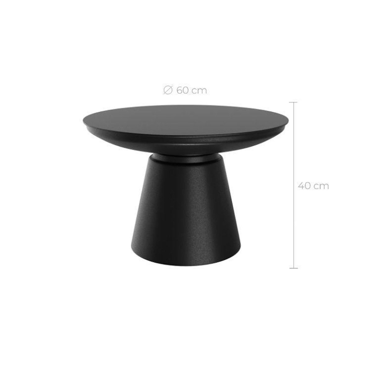 Rendez vous déco Table basse ronde en métal noir D60 cm-Gomez