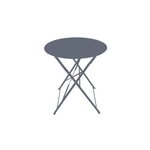 Chalet & jardin Table ronde d'extérieur pliante Bistro en acier - Gris