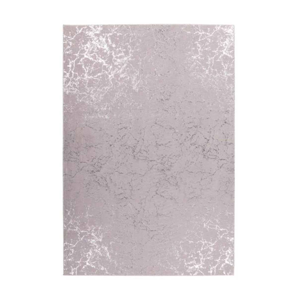 Paris Prix Tapis Marbré à Poils Longs  Bijou  Taupe & Argent
