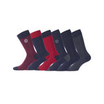 SERGE BLANCO Lot de 6 Paires de Chaussettes de ville coton homme. Coloris disponibles : Rouge