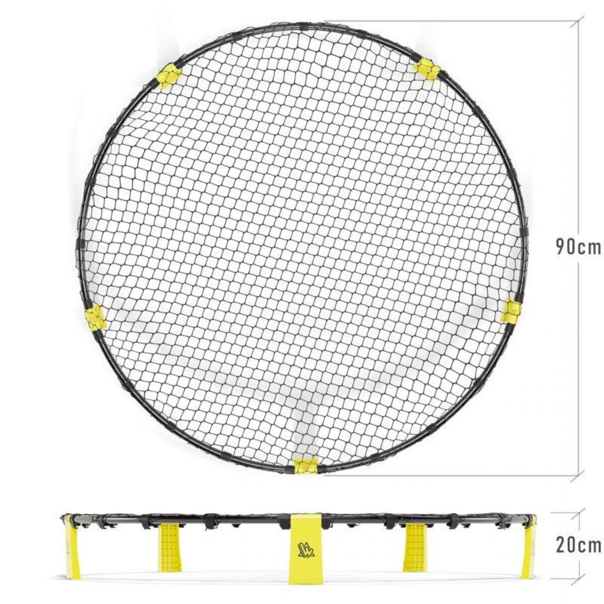 WOWSY Set de Smashball jaune 90cm avec 3 ballons, une pompe et un sac de transport