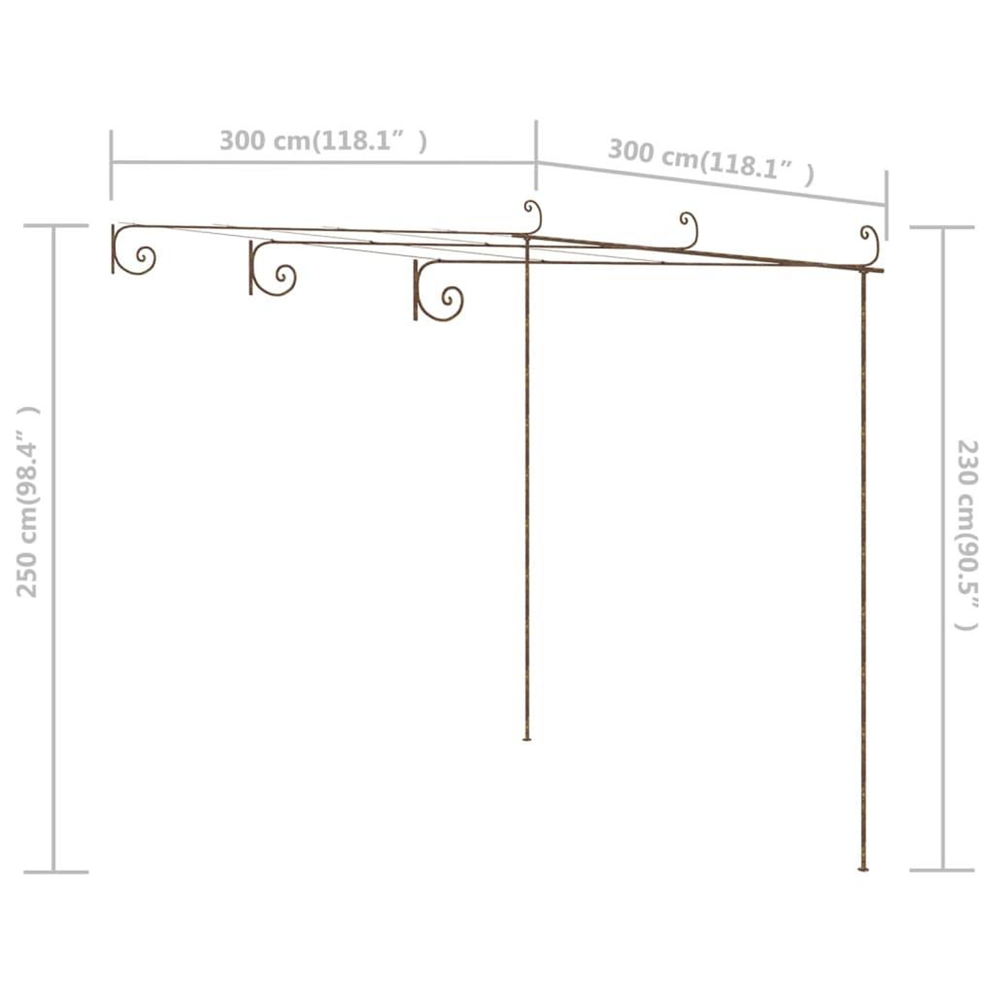 Voir la diapositive 6 : VIDAXL Pergola de jardin Marron antique 3x3x2,5 m Fer