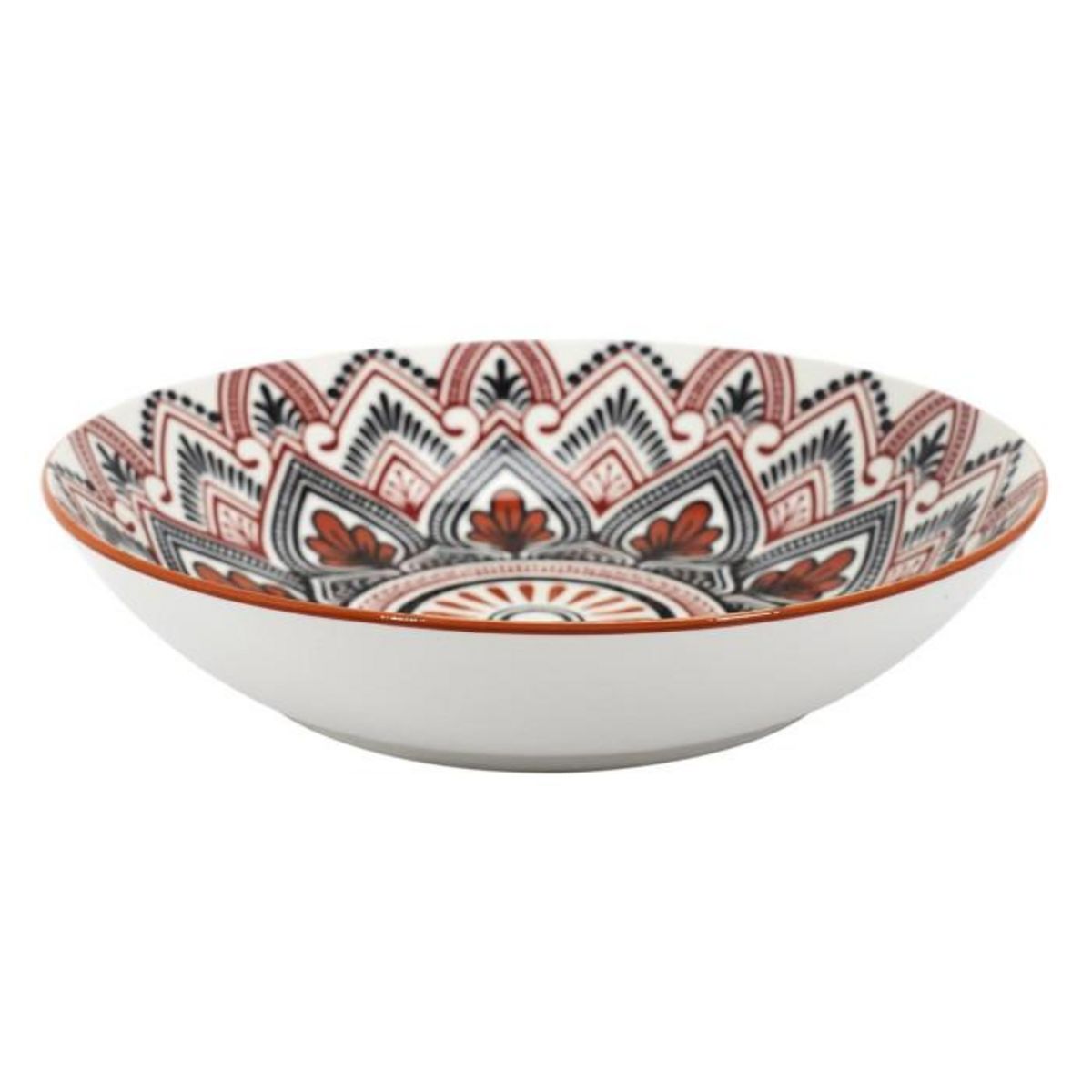 Paris Prix Lot de 6 Assiettes Creuses  Mandala  20cm Orange