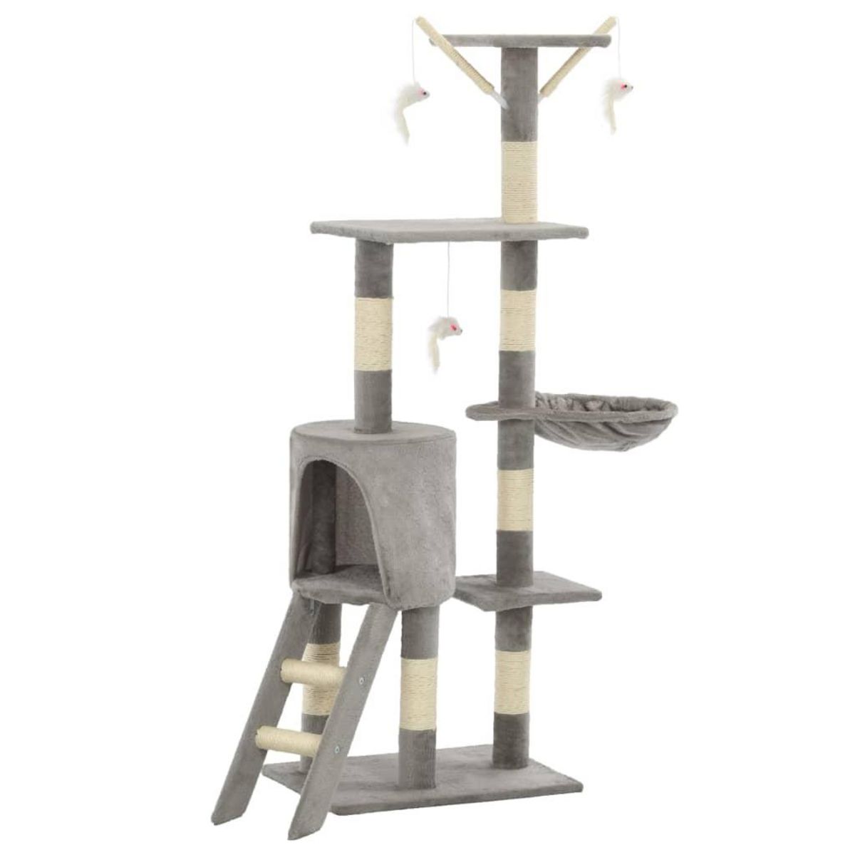 VIDAXL Arbre a chat avec griffoirs en sisal 138 cm Gris