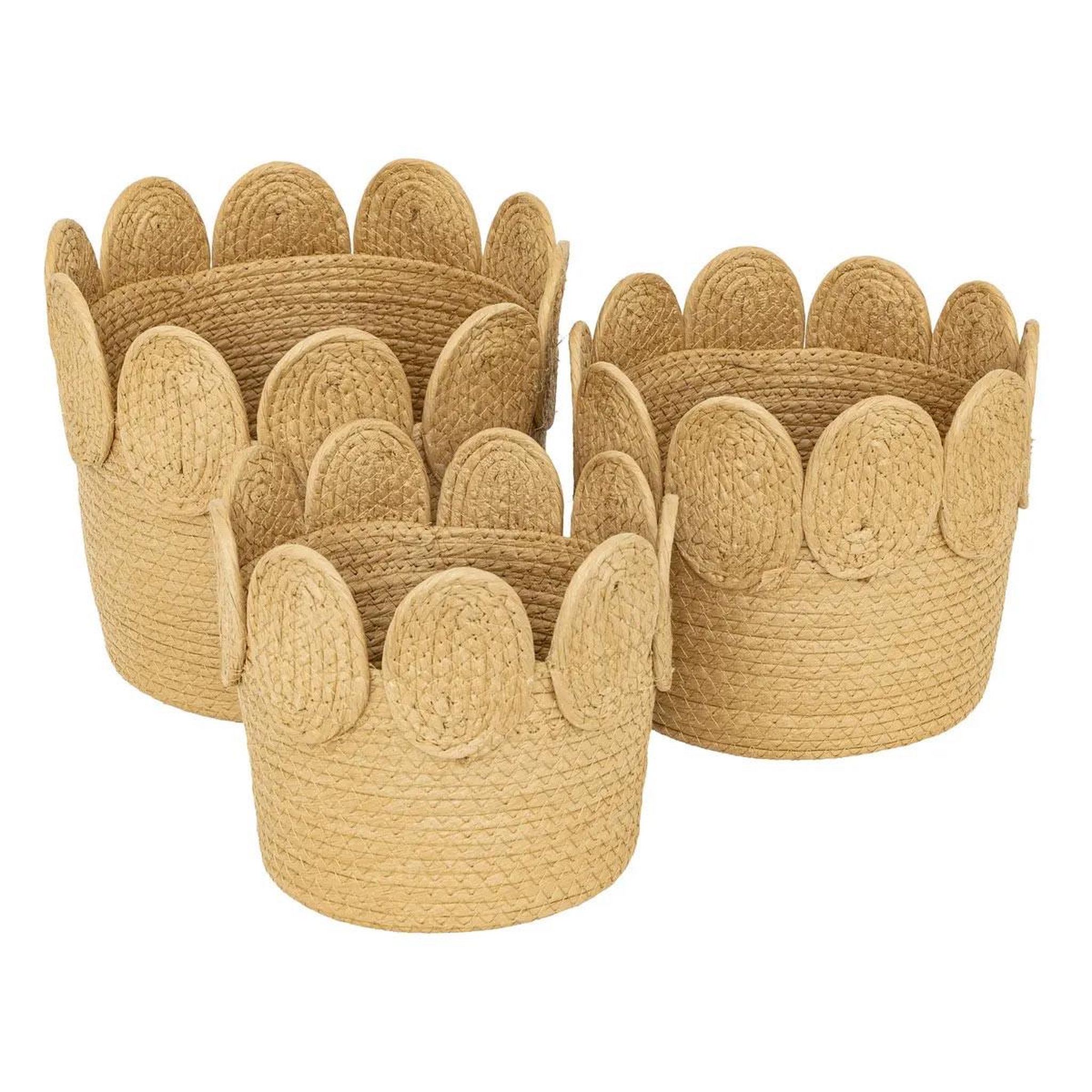 ATMOSPHERA Lot de 3 paniers déco  inuit dreams  29cm naturel