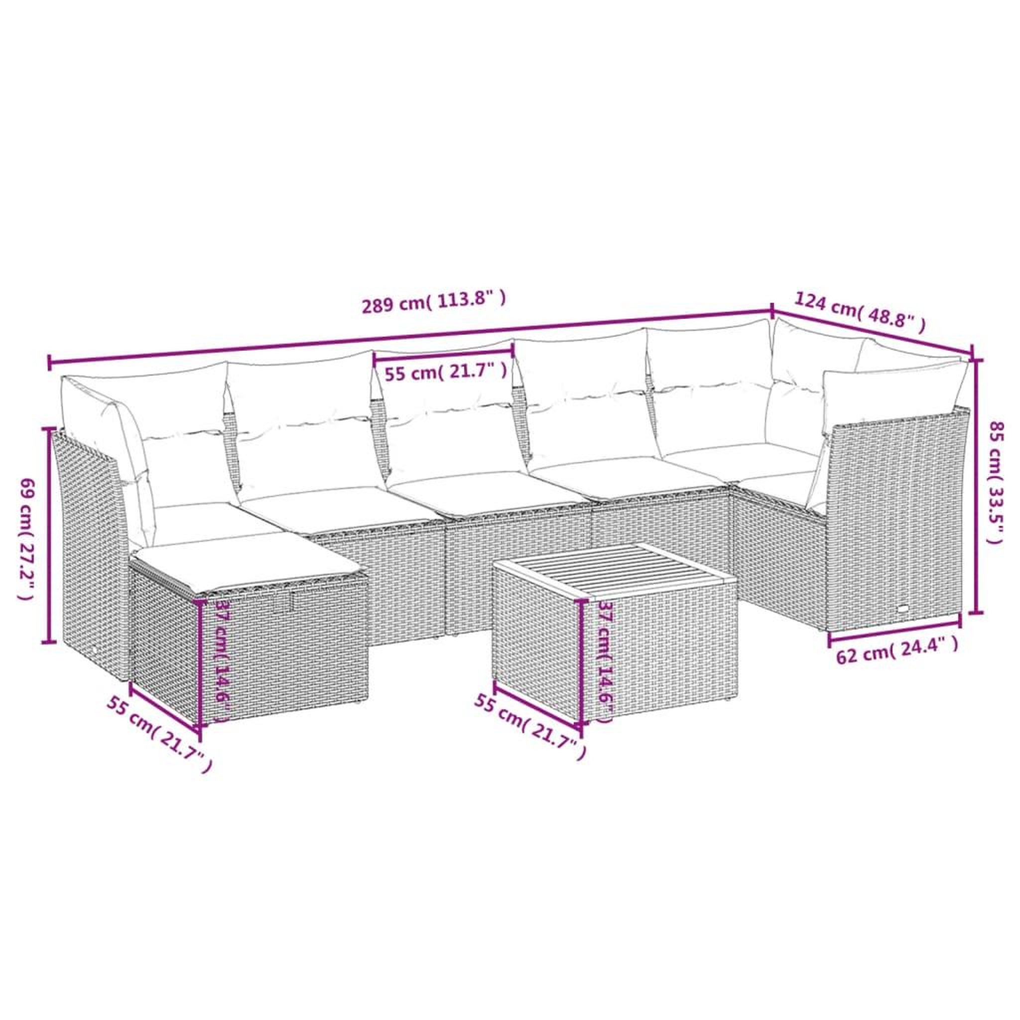 Voir la diapositive 4 : VIDAXL Salon de jardin 9 pcs avec coussins noir resine tressee