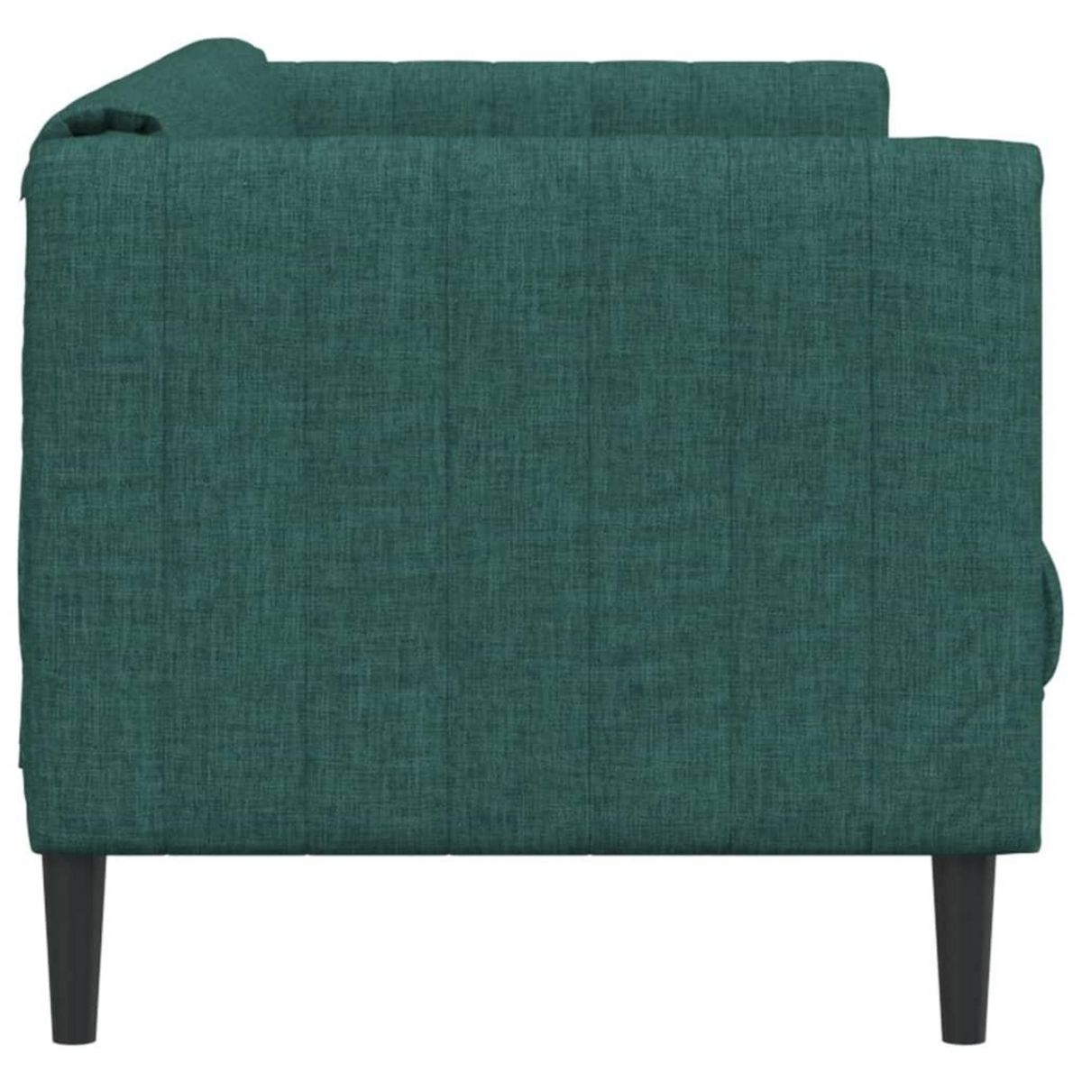 VIDAXL Canape a 3 places vert fonce tissu