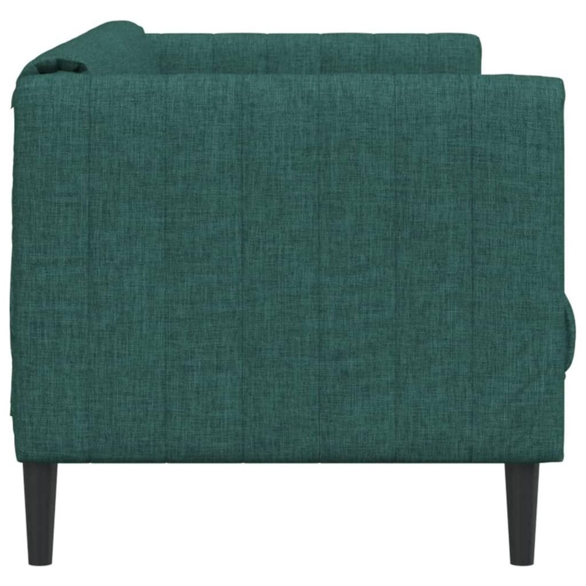 VIDAXL Canape a 3 places vert fonce tissu