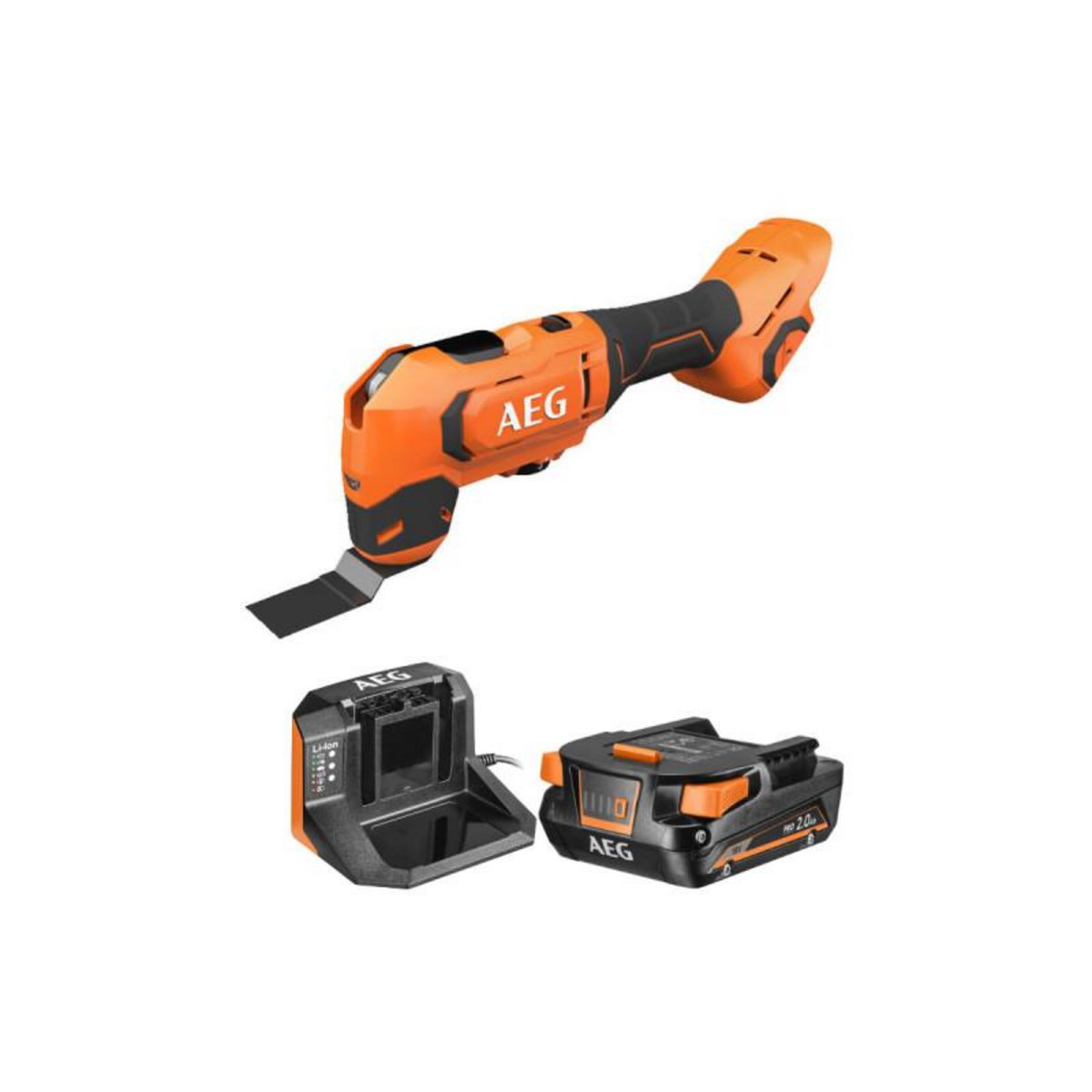 AEG Pack AEG Outil multifonctions - BMT18-0 - 18V Brushless - 1 batterie 2.0Ah - 1 chargeur - SETL1820S