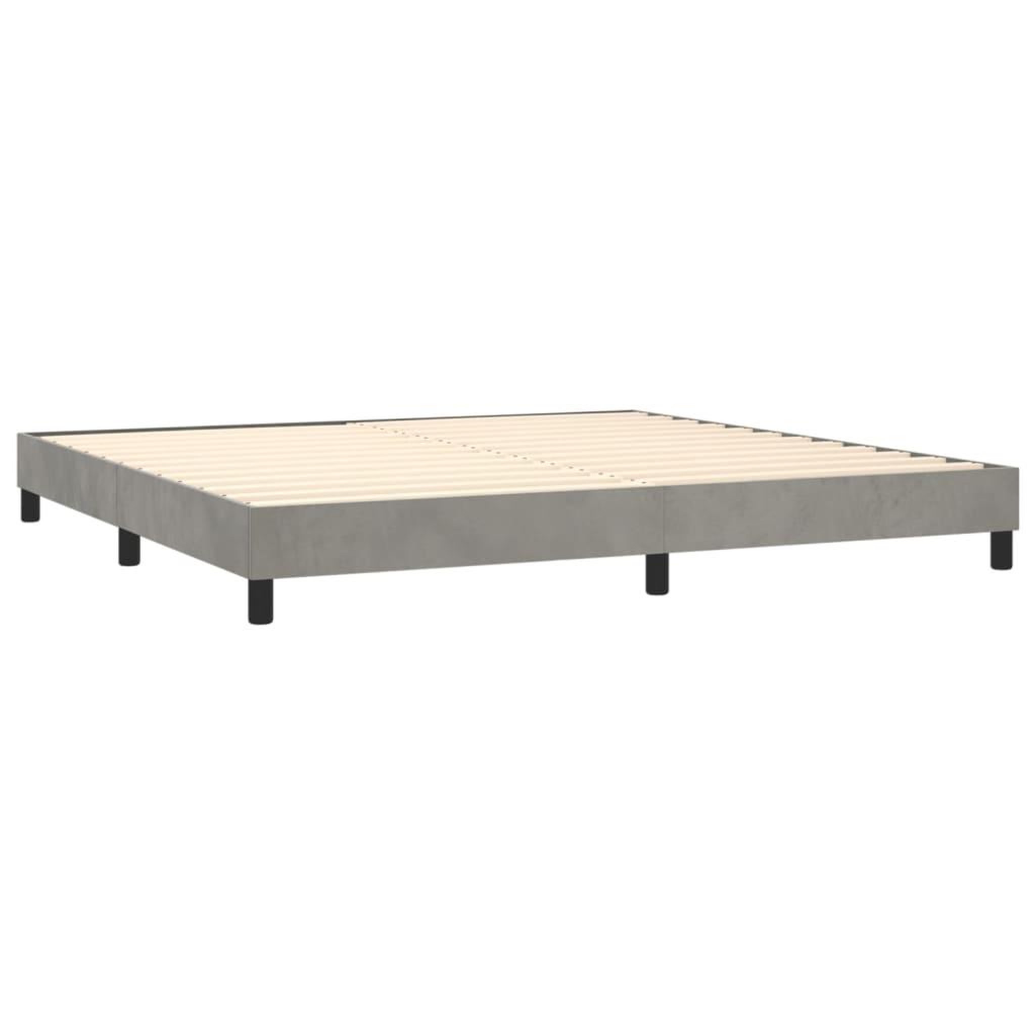 Voir la diapositive 4 : VIDAXL Sommier a lattes de lit et matelas Gris clair 200x200cm Velours