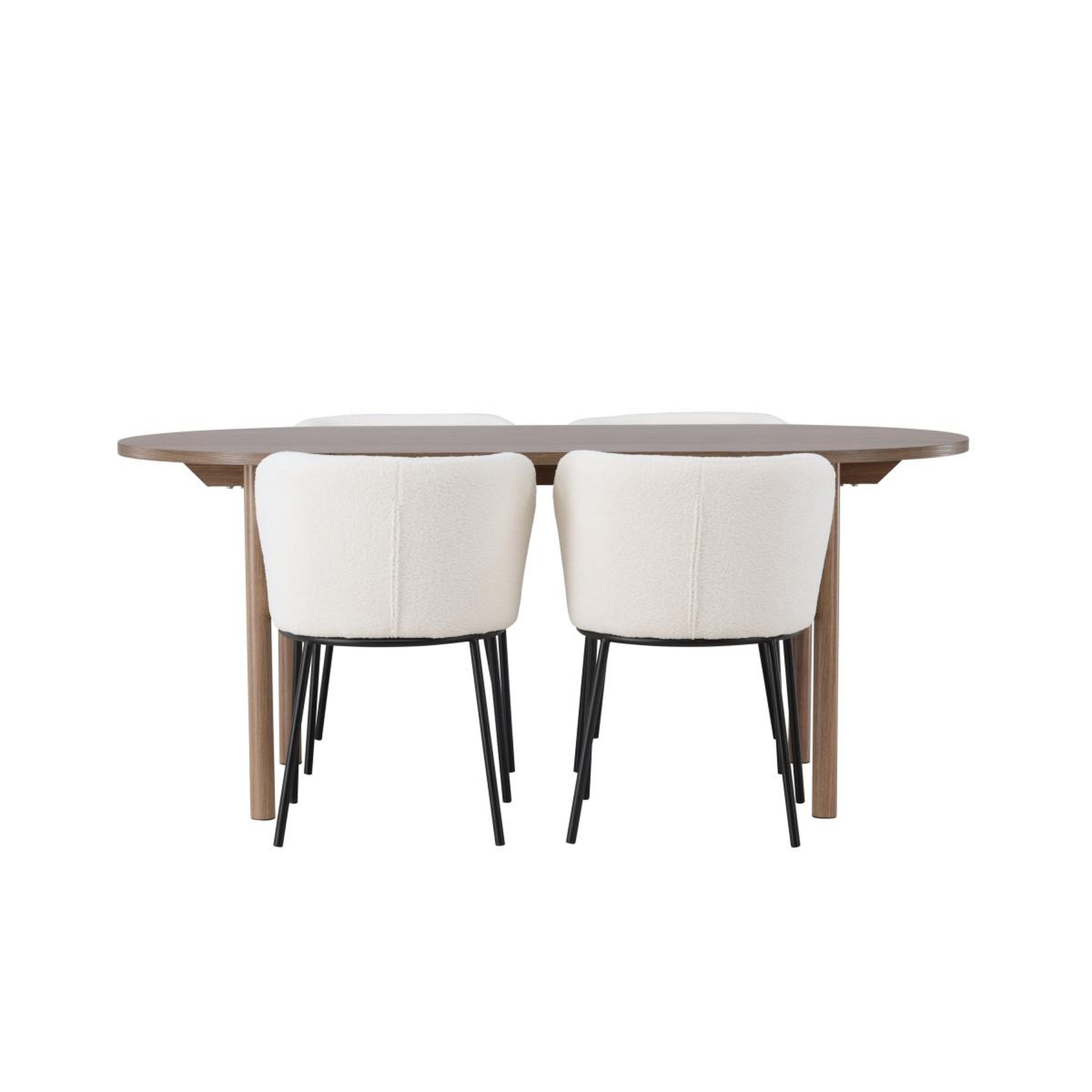 Voir la diapositive 2 : Paris Prix Ensemble table à manger & 4 chaises  andy & edina  180cm naturel & blanc