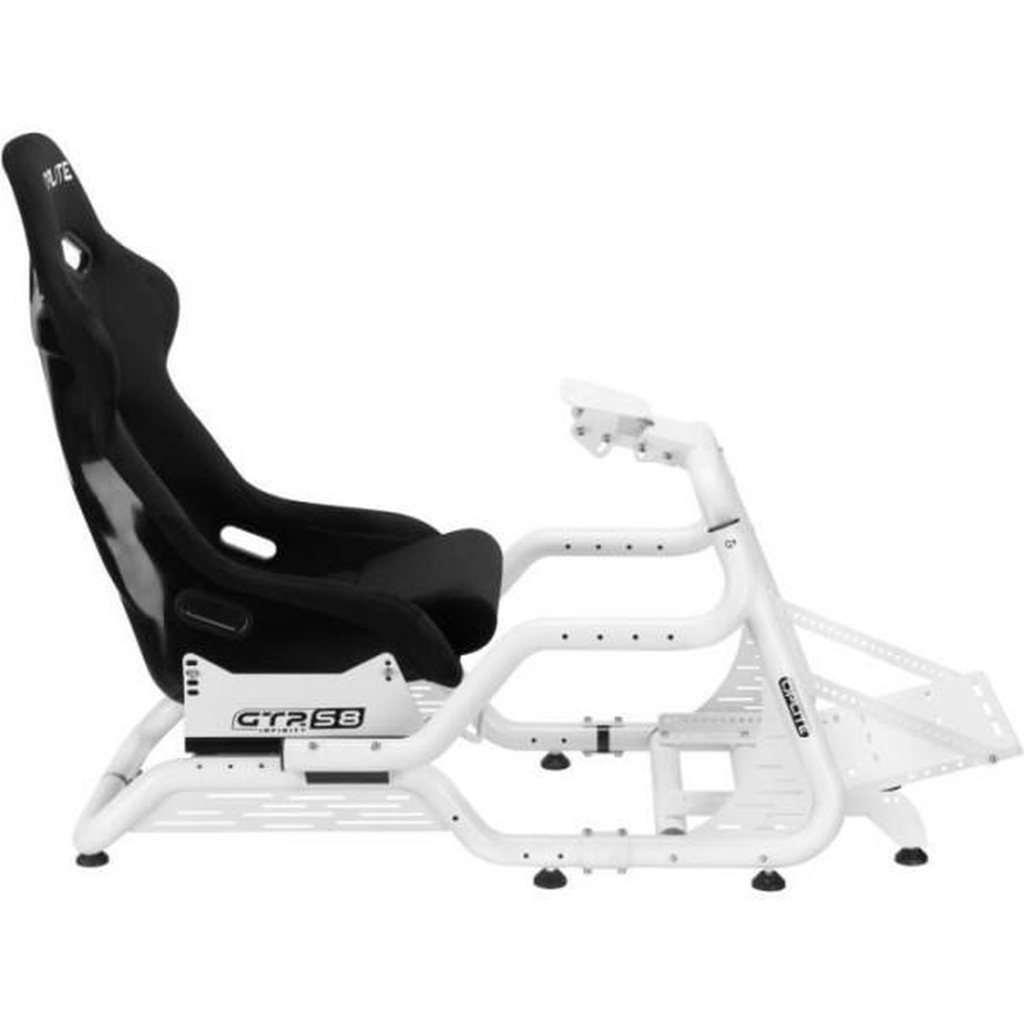 Voir la diapositive 3 : OPLITE Cockpit de simulation - OPLITE - GTR S8 Infinity Force - Acier carbone - Blanc - Simracing haute performance