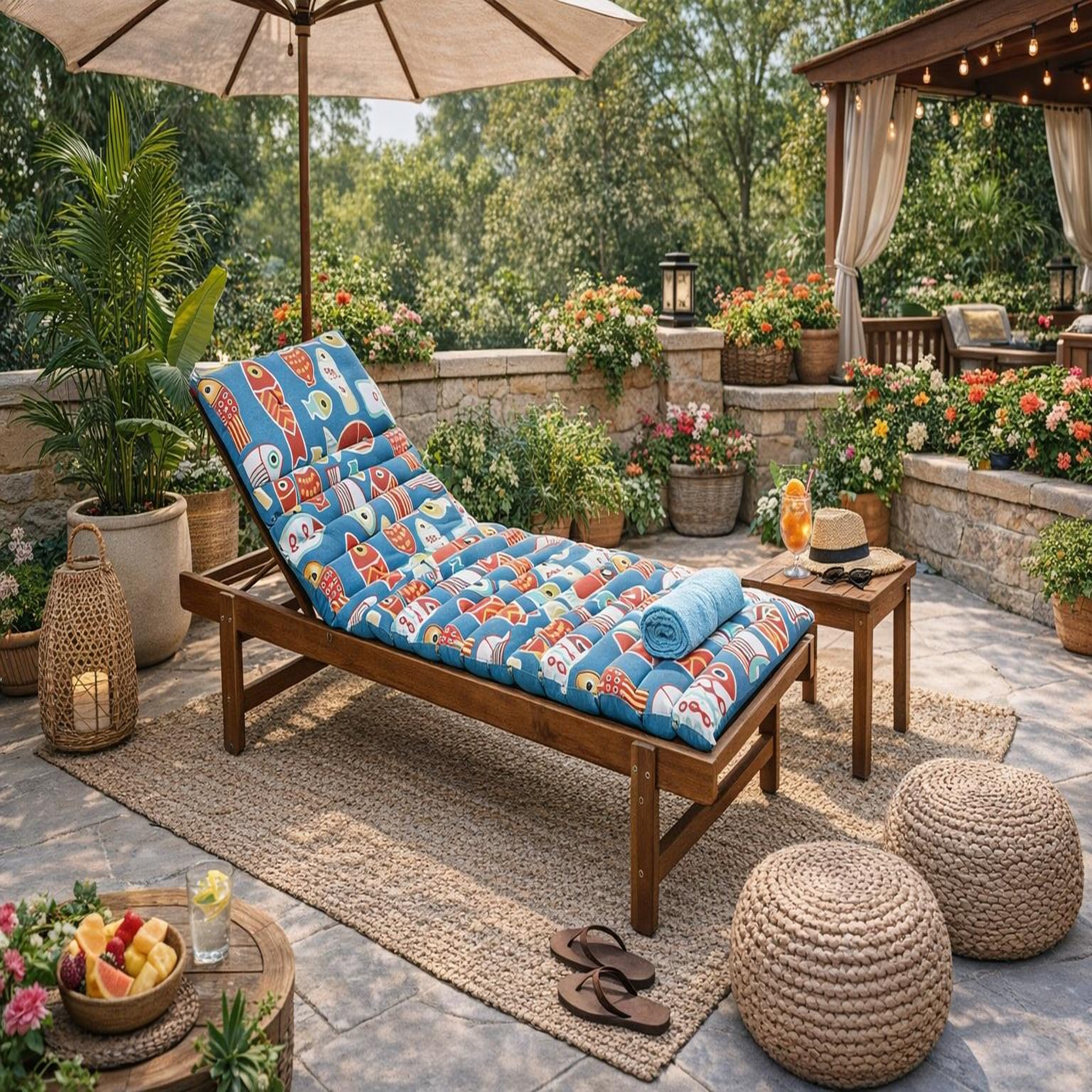 Voir la diapositive 3 : Eden Coussin de sol ou bain de soleil poisson