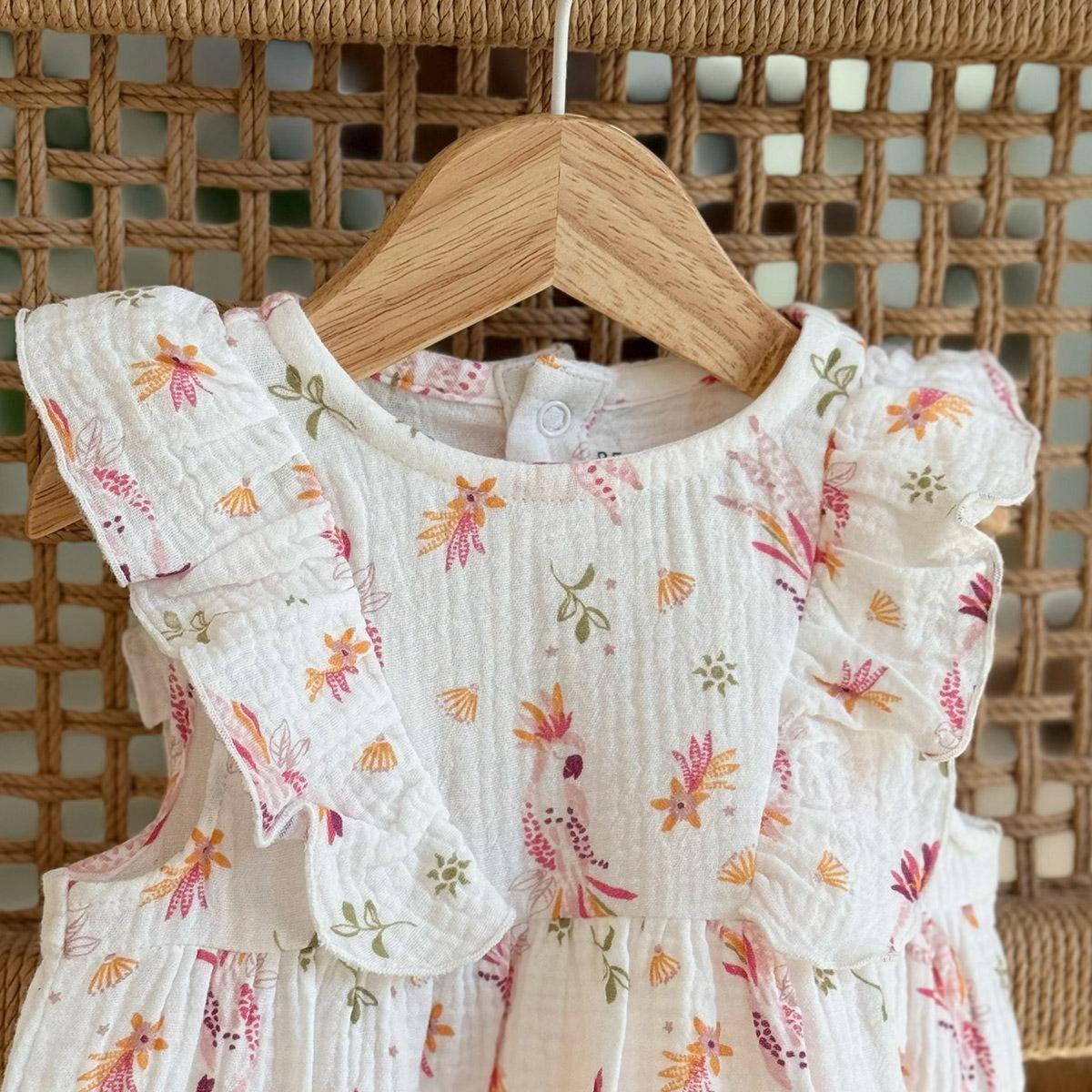 Petit Béguin Robe enfant en gaze de coton Fiesta