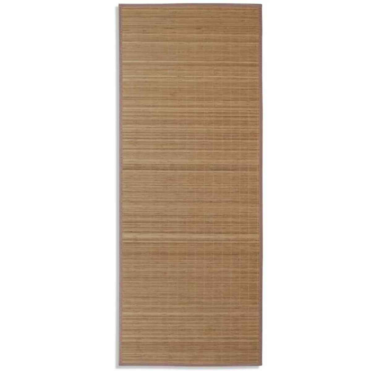 VIDAXL Tapis en bambou marron a latte rectangulaire 80 x 200 cm