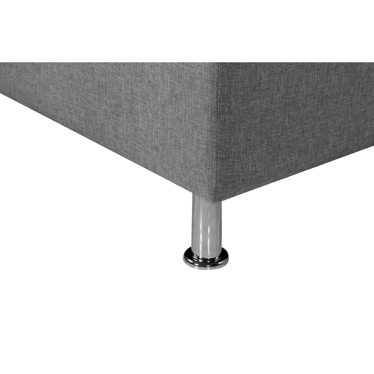 Canapé d'angle 4-5 places fixe avec LED -TOMY- Tissu gris chiné clair - Angle droit