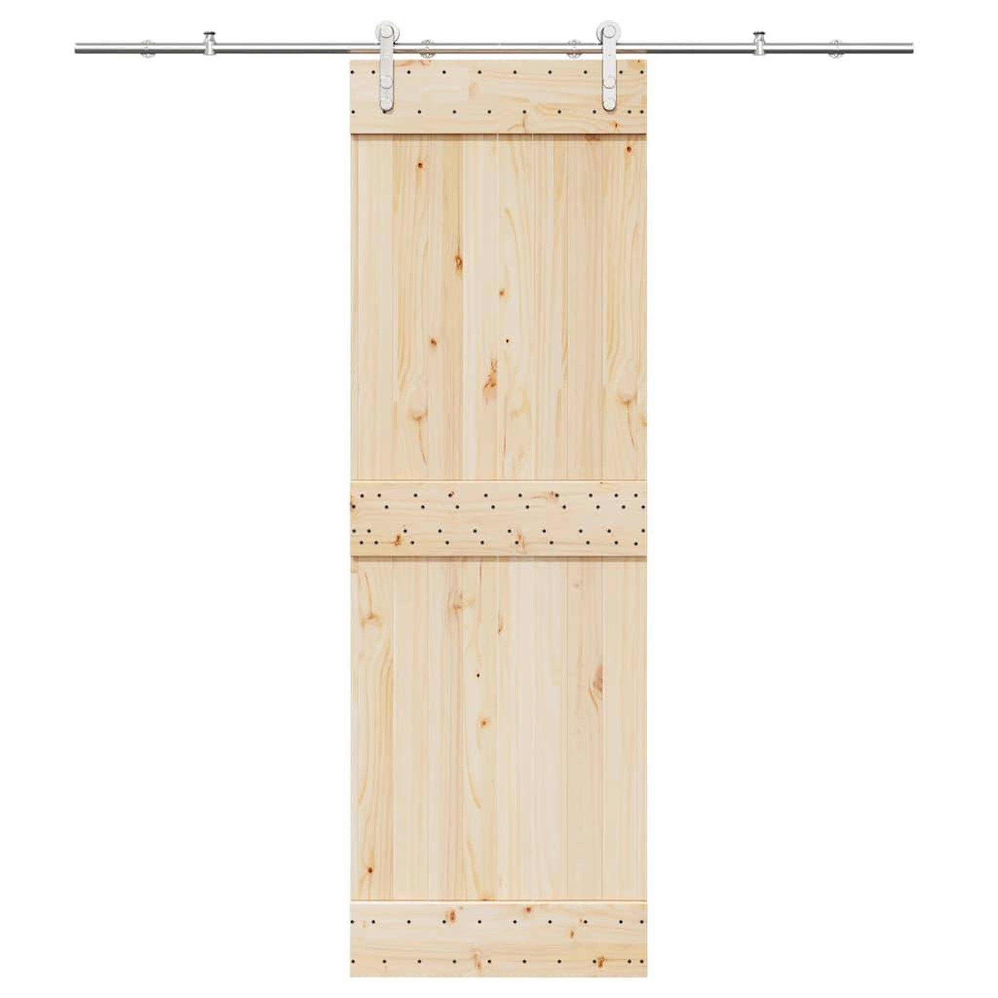 VIDAXL Kit fixation porte coulissante 200 cm Acier inoxydable Argente
