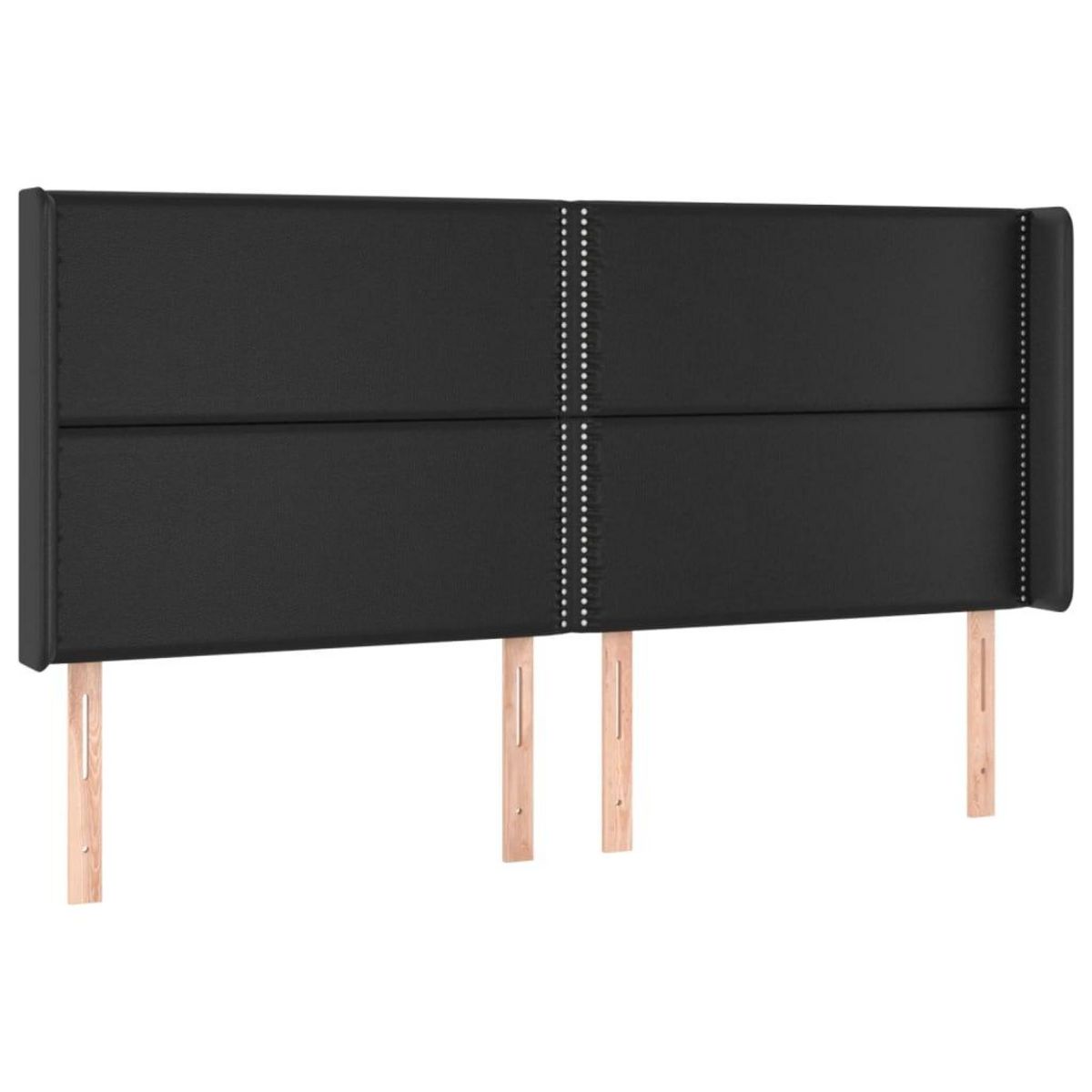 VIDAXL Tete de lit avec oreilles Noir 183x16x118/128 cm Similicuir