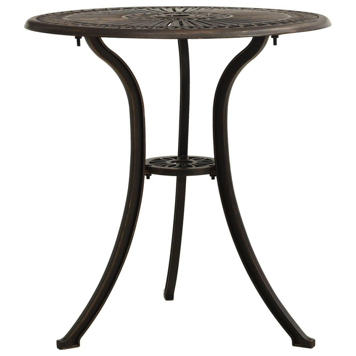 VIDAXL Table de jardin Bronze 62x62x65 cm Aluminium coule