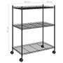 Voir la diapositive 6 : VIDAXL Etagere de rangement 3 niveaux et roues 60x35x81 cm noir 150 kg